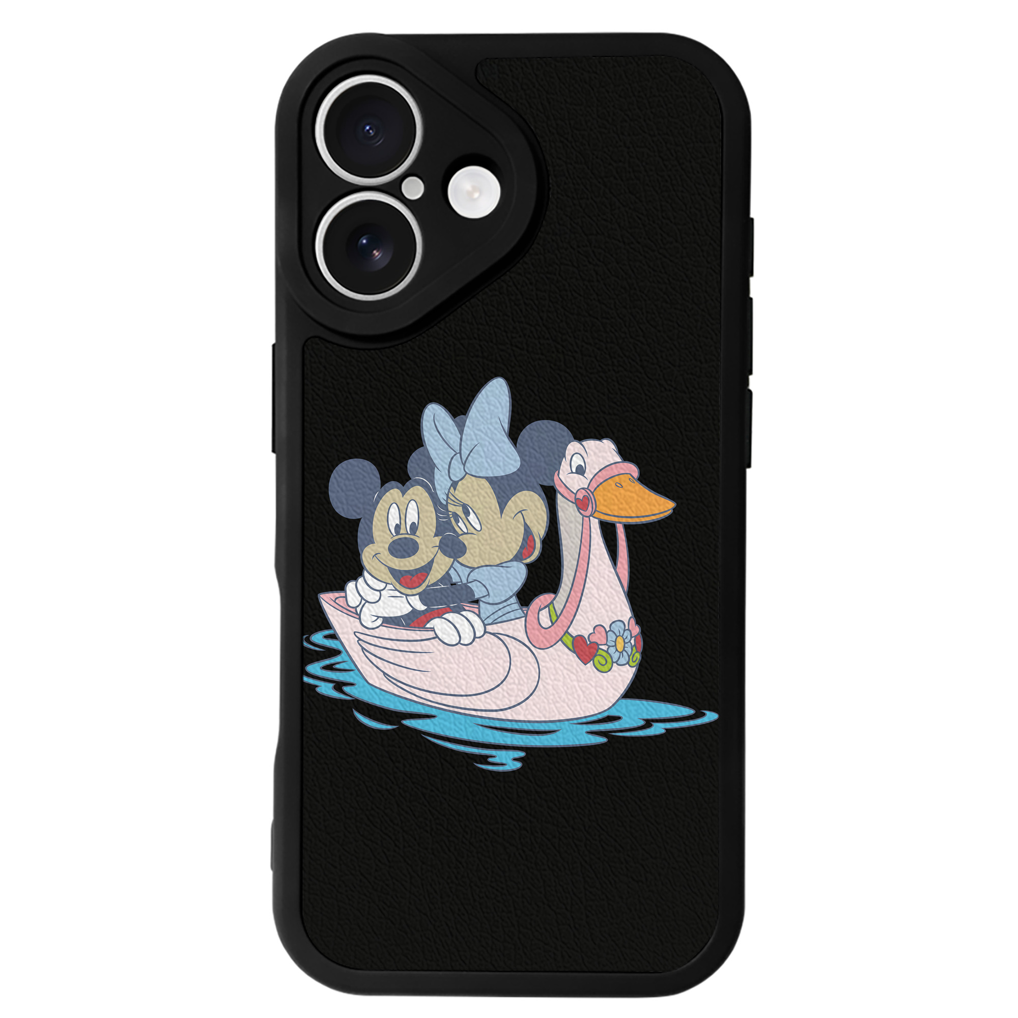 （画像用） ミッキーマウス Mickey Mouse 【iPhone 16シリーズ対応】シリコンスマホケース（レザー調） 材質：シリコン